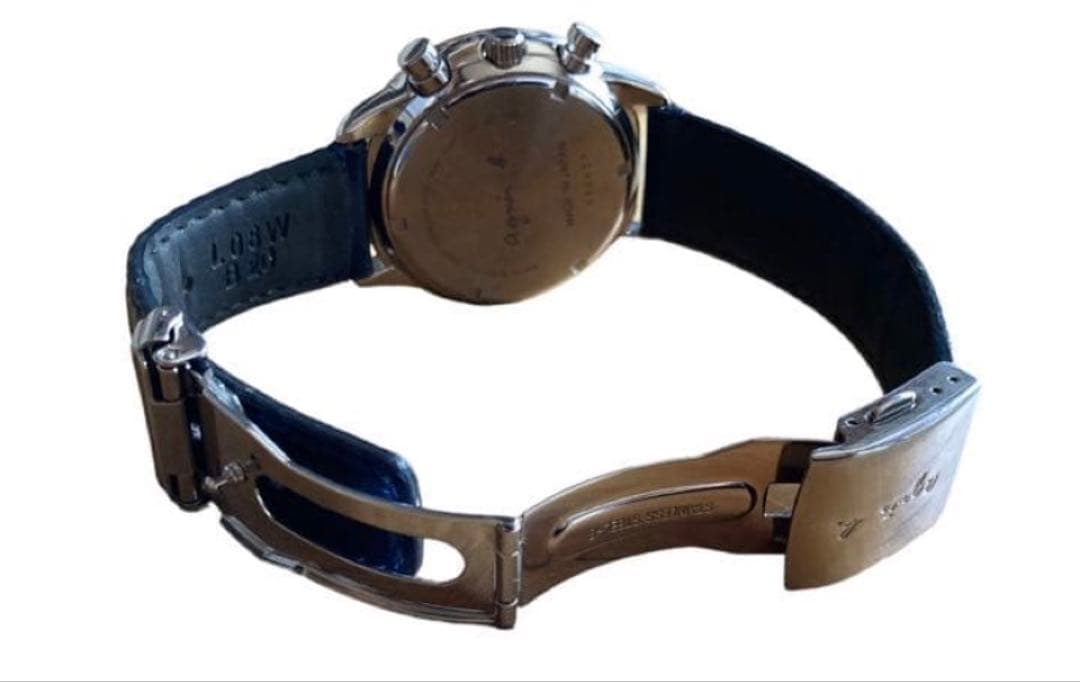 agnes b. マルチェロ クロノグラフ腕時計 レザーベルト