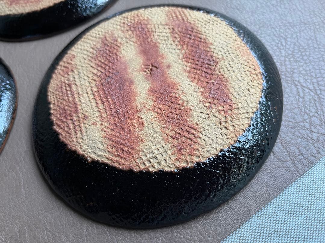 三玄窯 中里重利　天目　皿5枚　5寸皿　銘々皿