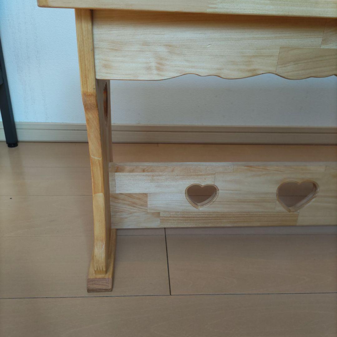 カントリー家具　ハート　ベンチ　　チェア　長椅子　木製　ハンドメイド