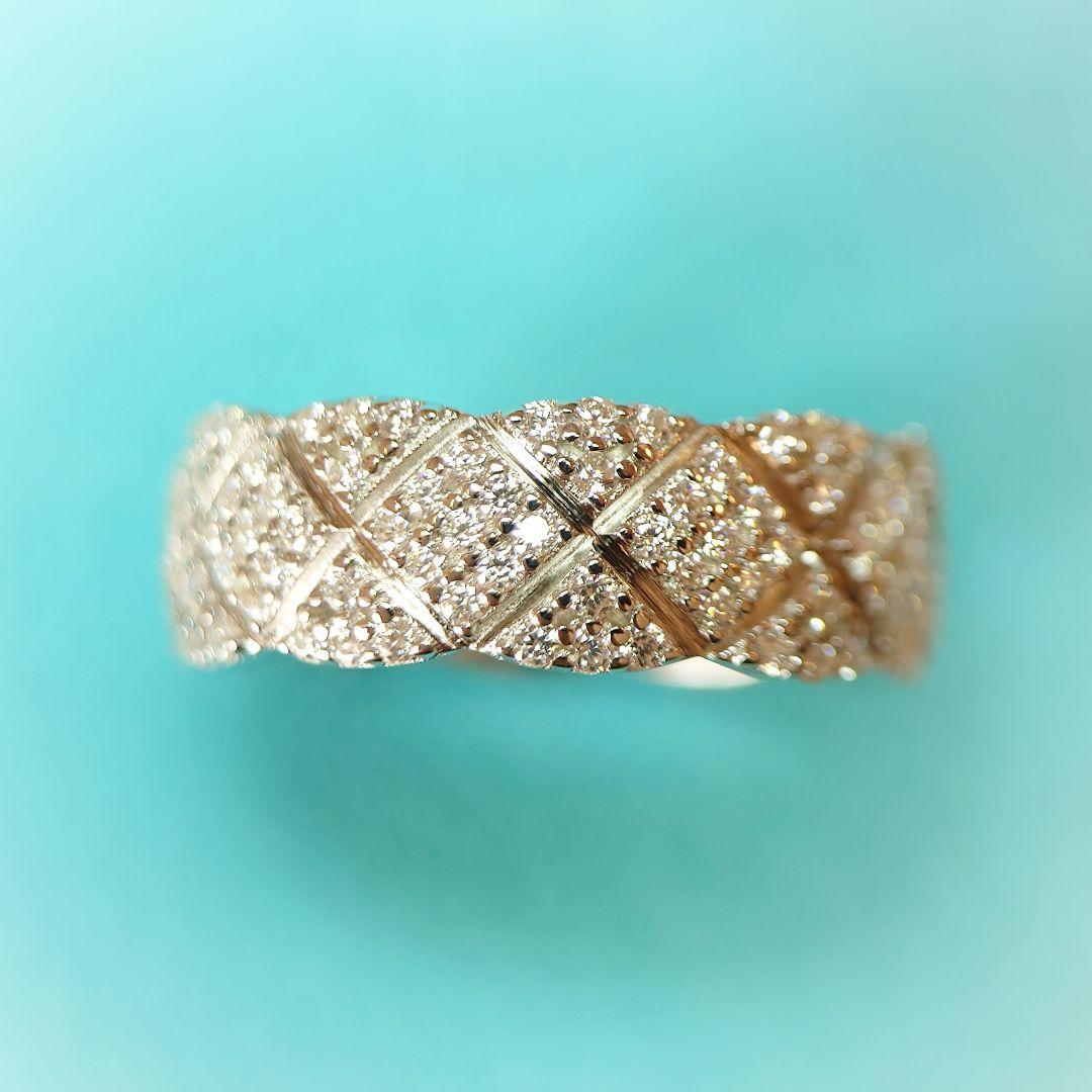 2506 最高級 モアサナイト フルエタニティ リング キルティング シルバー