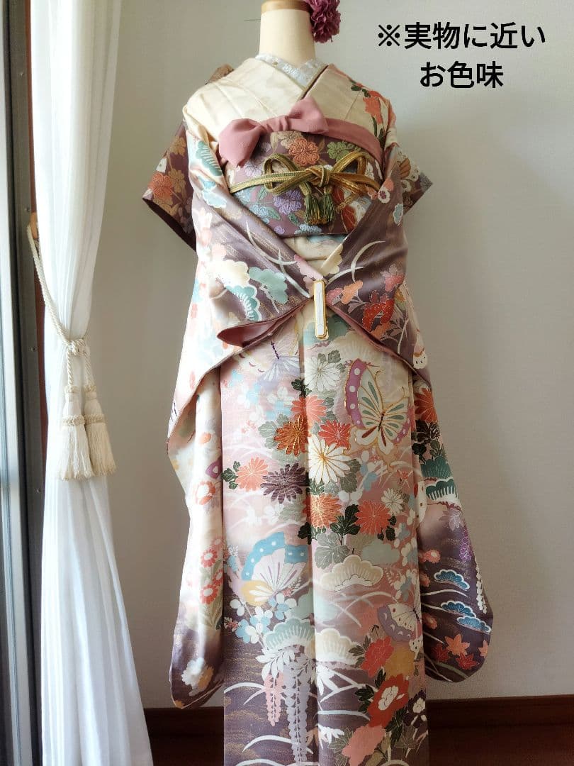 TAO様　432.可愛いくすみピンク　振袖7点セット 正絹　フルセット　成人式