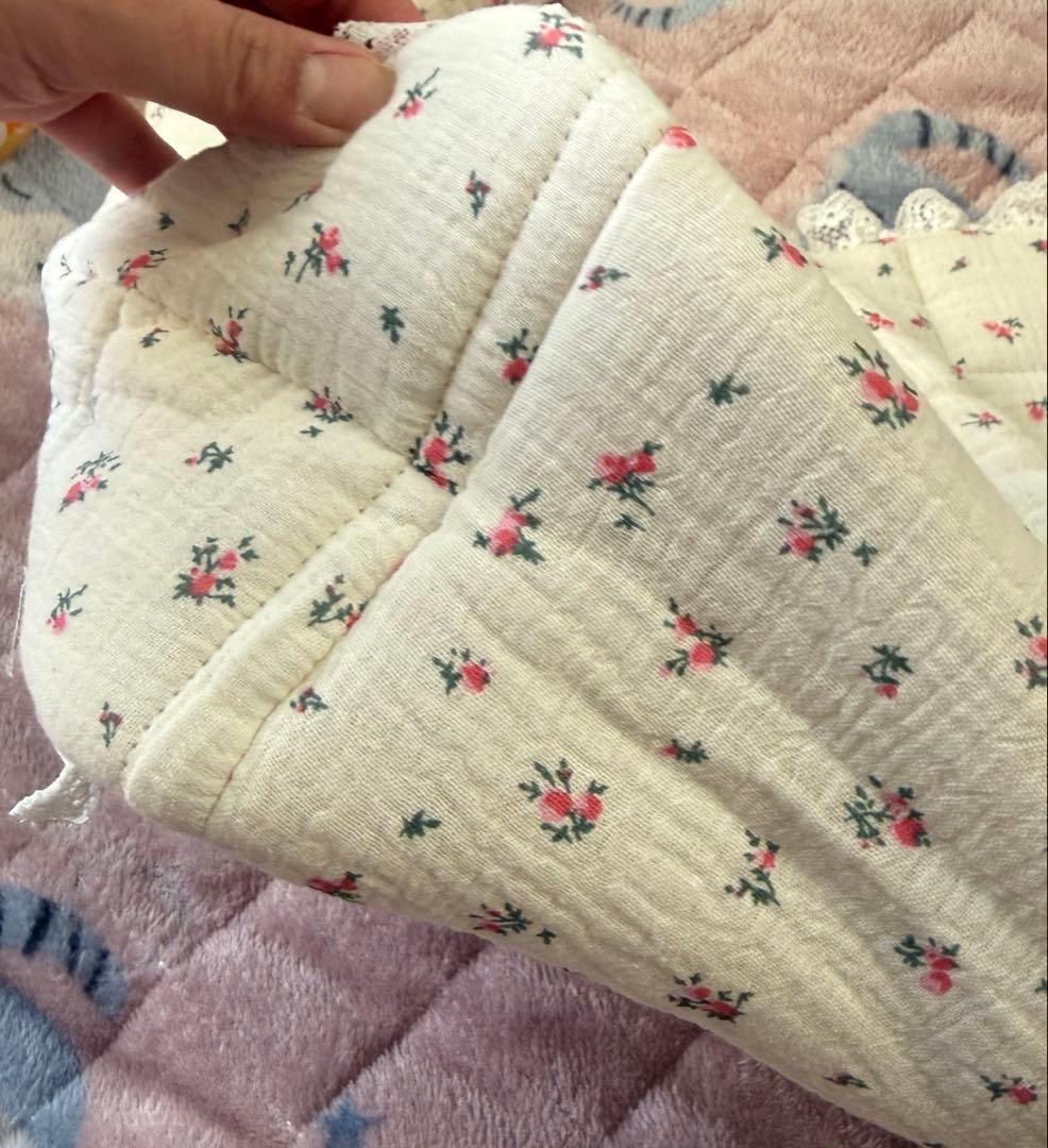 merry jenny　お花のガーゼキルトショルダーバッグ　ピンク