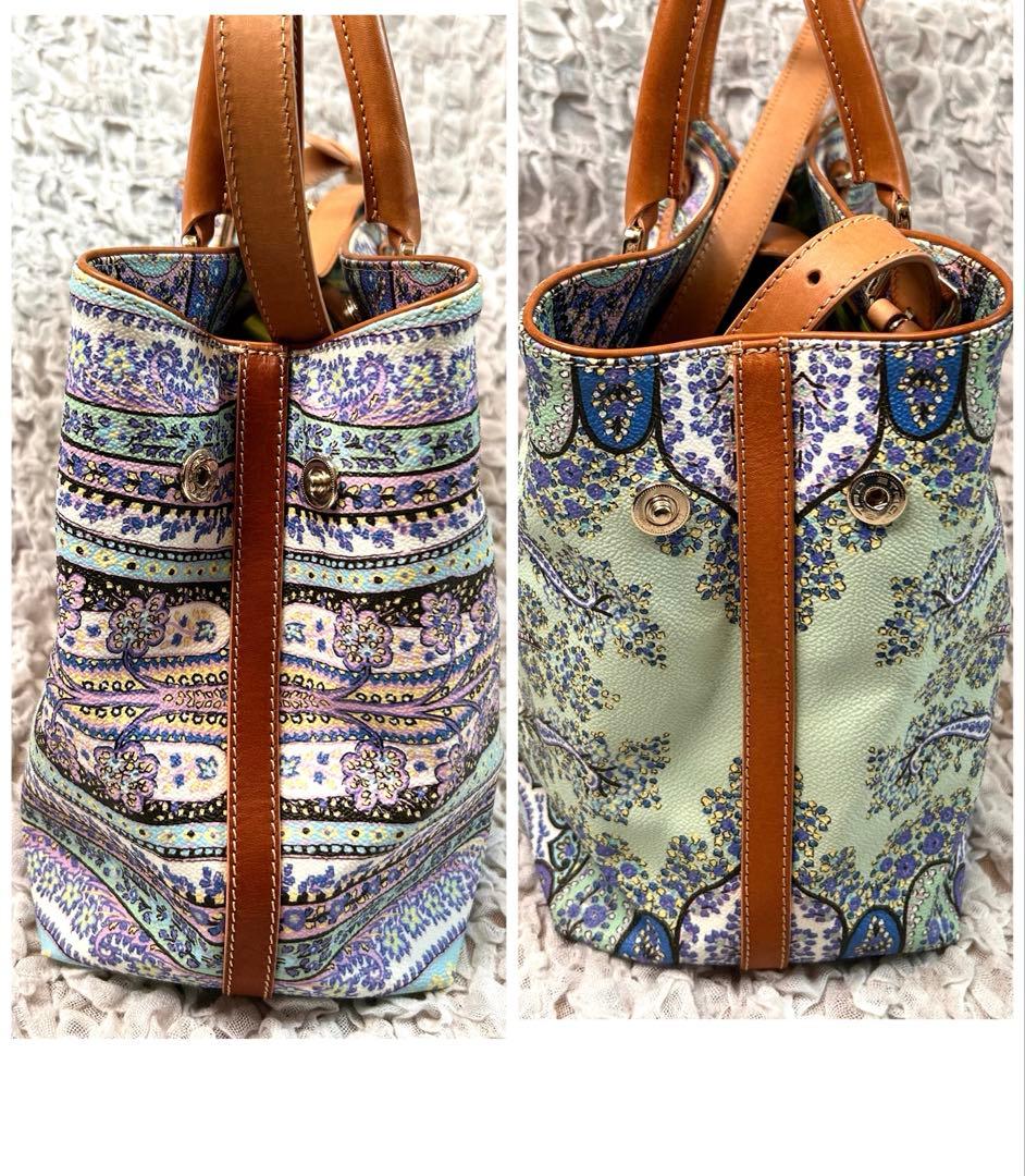 希少 ETRO エトロ ペイズリー 2way ショルダーバッグ トート マルチ