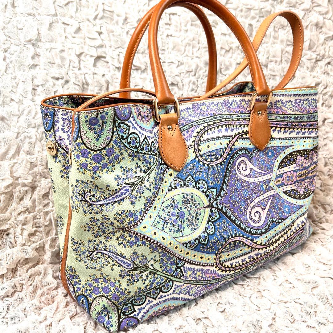 希少 ETRO エトロ ペイズリー 2way ショルダーバッグ トート マルチ