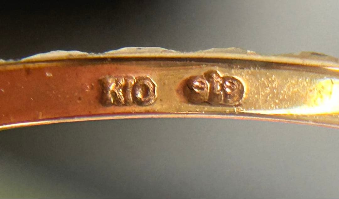 ete ゴールドカラー ダイヤモンド風リング 9号