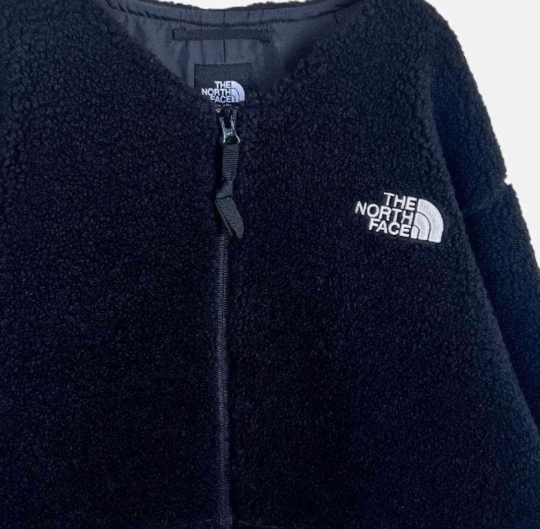 【美品】ノースフェイス フリースカーディガン ブラック黒XL