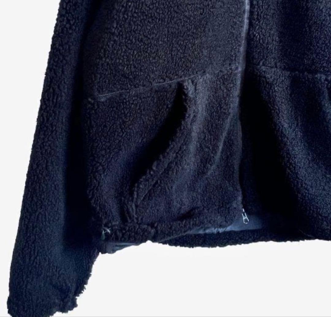 【美品】ノースフェイス フリースカーディガン ブラック黒XL