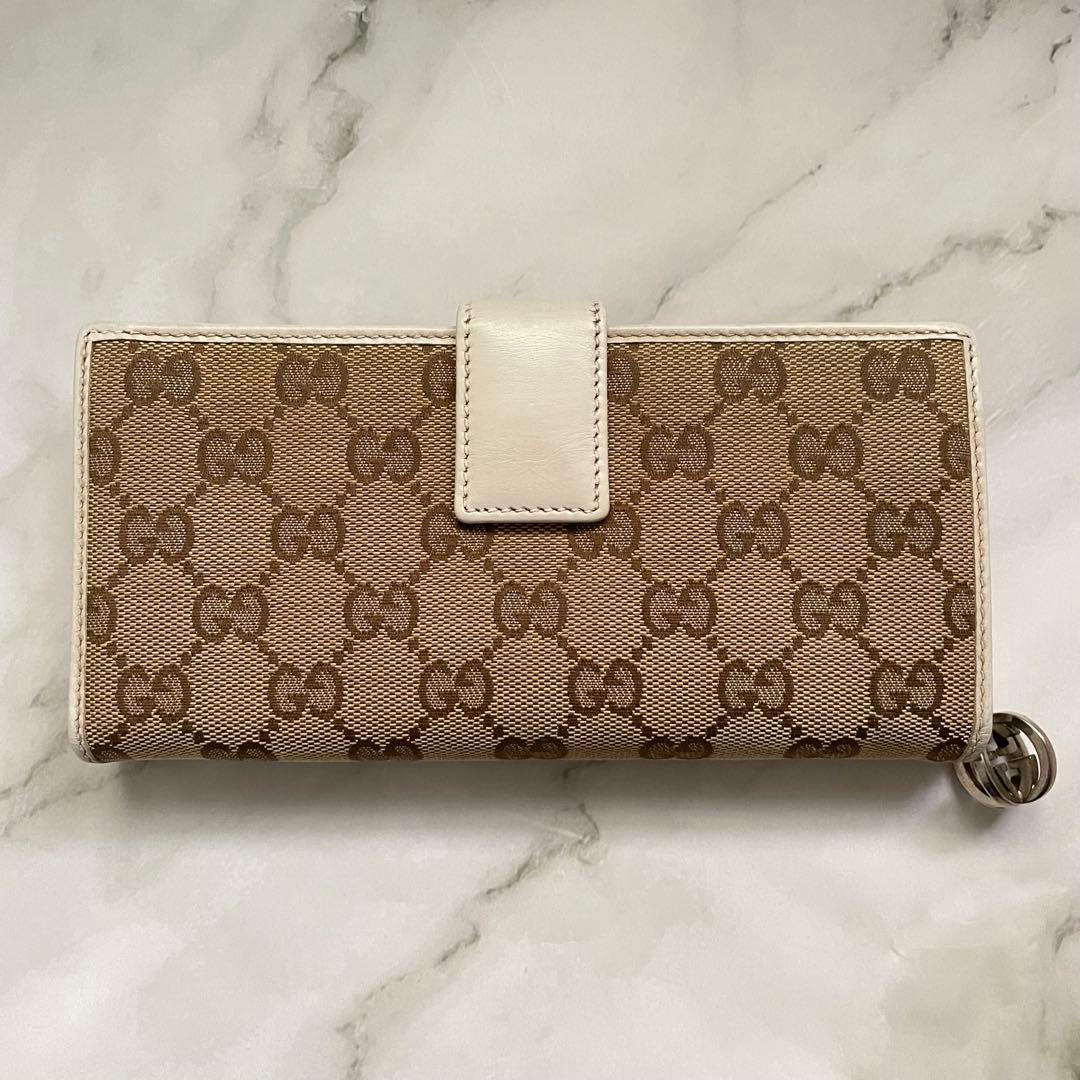 GUCCI グッチ　GGキャンバス　長財布　L字ファスナー　美品　0108-⑤