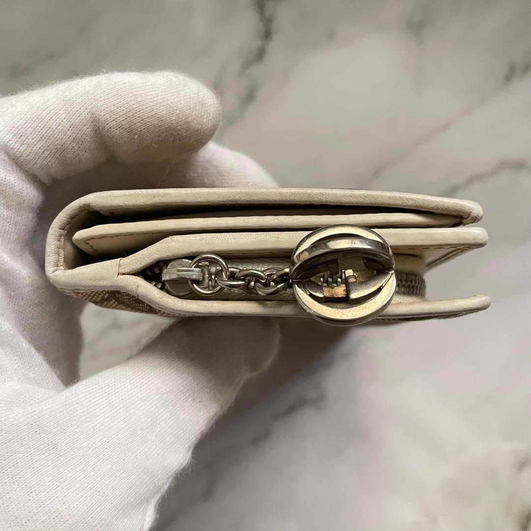 GUCCI グッチ　GGキャンバス　長財布　L字ファスナー　美品　0108-⑤