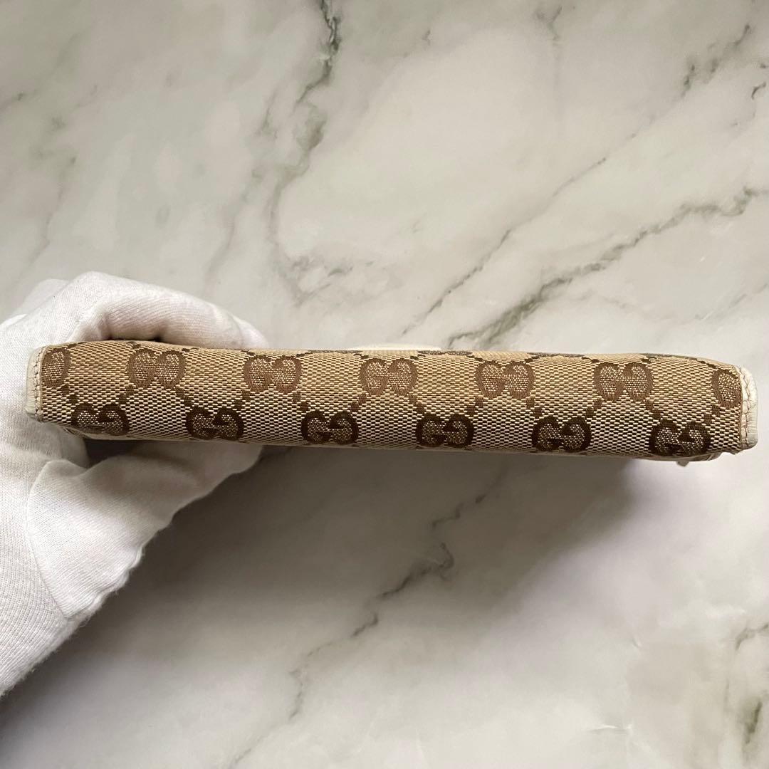 GUCCI グッチ　GGキャンバス　長財布　L字ファスナー　美品　0108-⑤