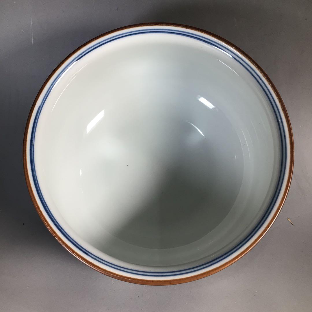 Ｎ１３１　皆具　『千古窯造』『染付花丸文』『水指　建水　蓋置　杓立』　共箱