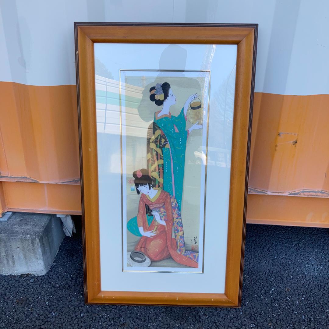 竹久夢二 リトグラフ 『星祭』115/300 額サイズ約57×98cm