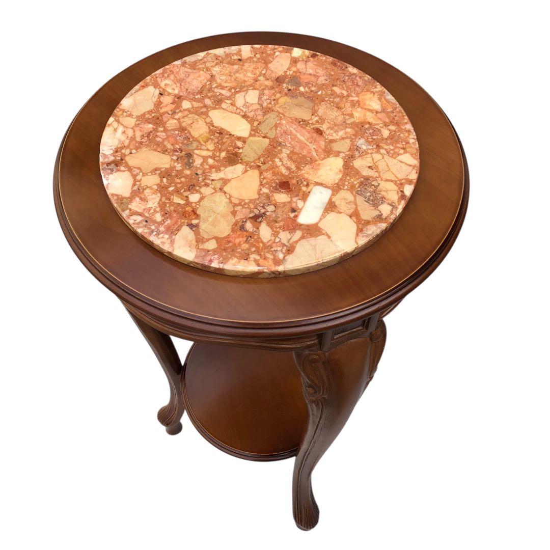 大理石 サイドテーブル コンソールテーブル 花台 猫足