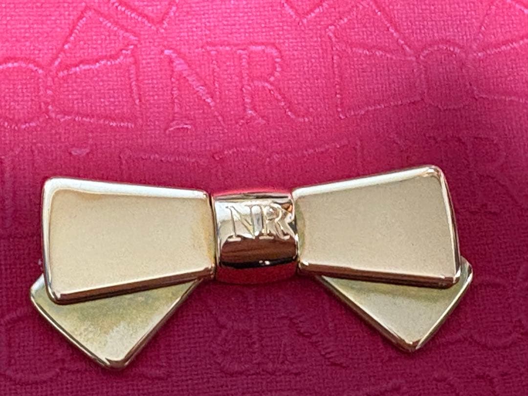 NINA RICCI ニナリッチ　ショルダーバッグ 赤　リボン総柄　ヴィンテージ