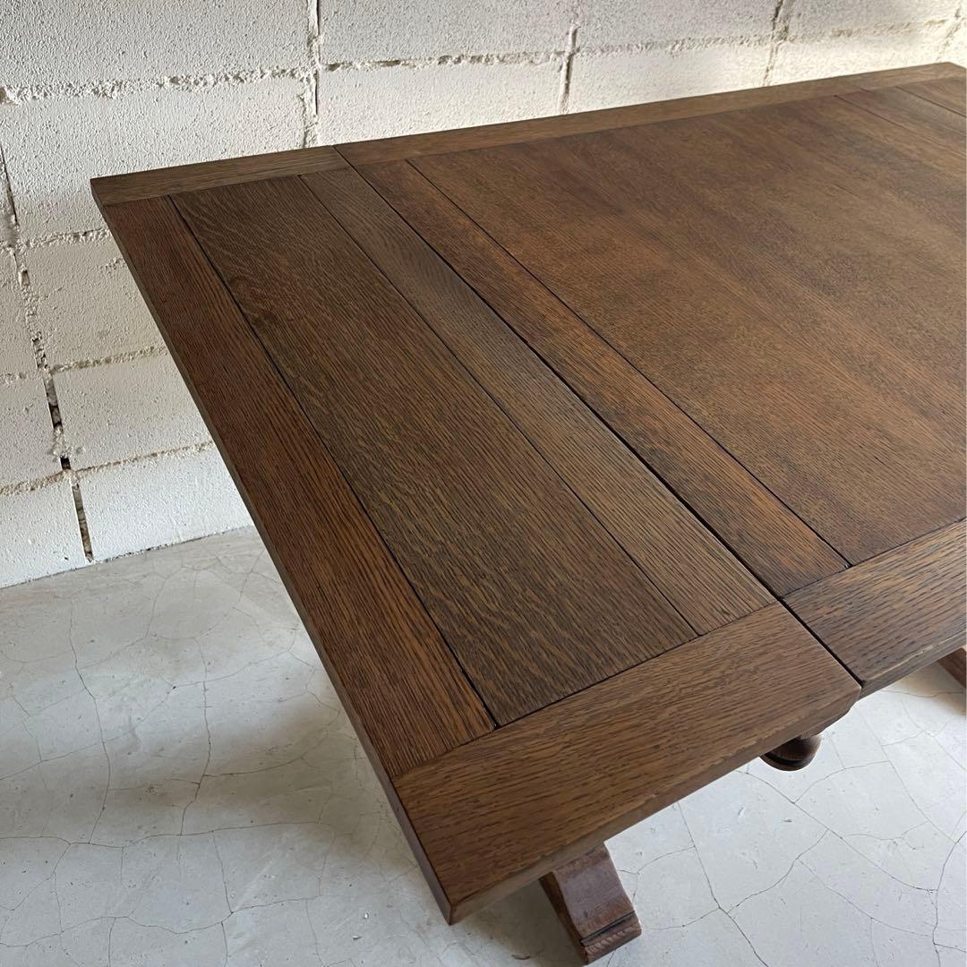 アンティーク　英国　ドローリーフテーブル　オーク材　伸長式　エクステンション