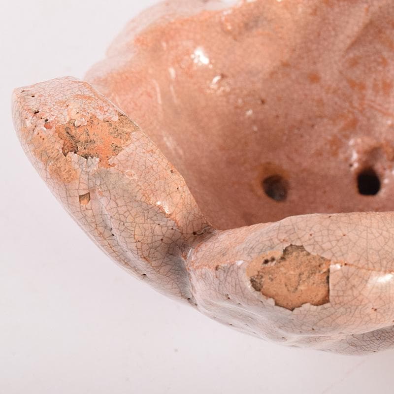 茶道具　楽焼　白楽獅子香炉　V　R7840