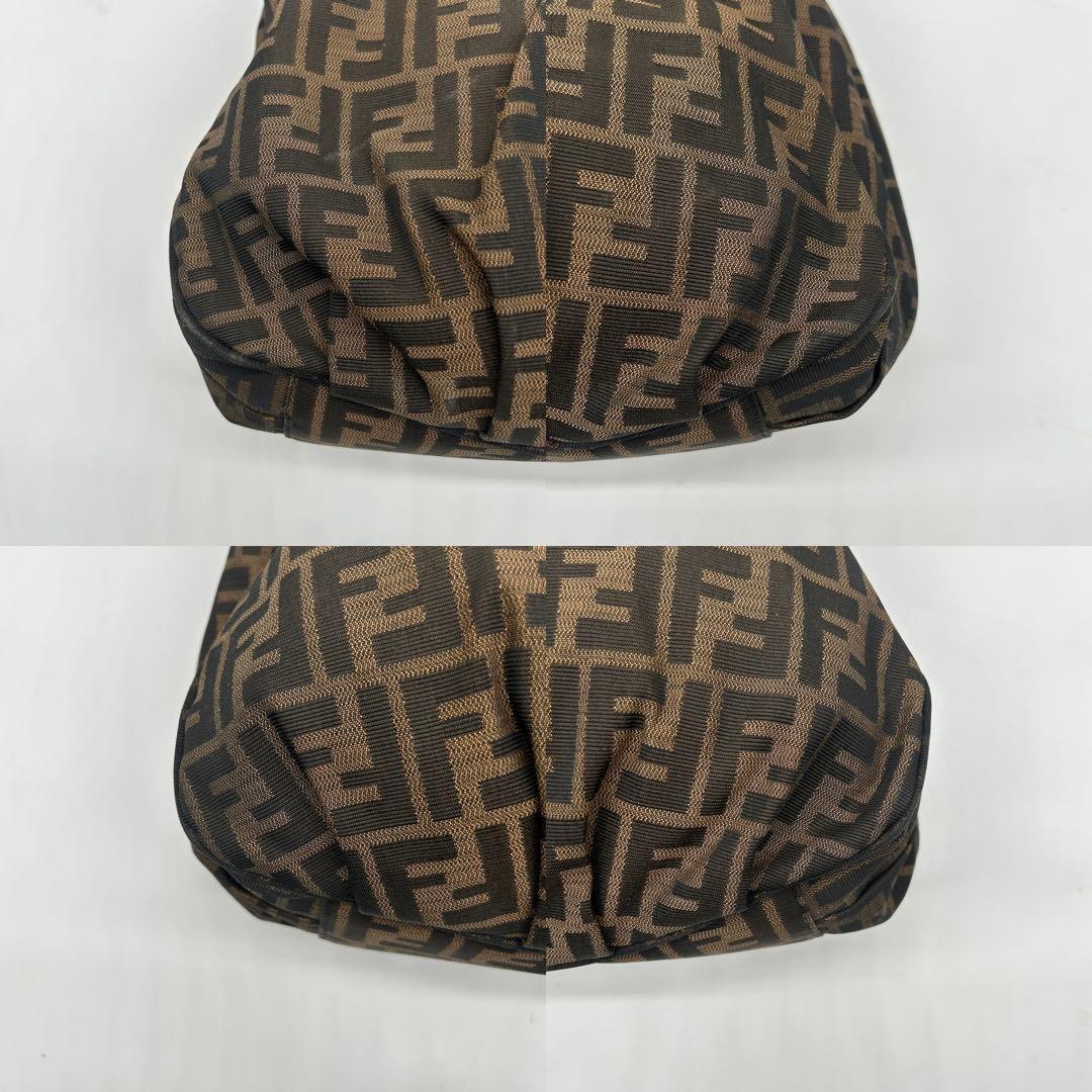 【美品】フェンディ ミア チェーンショルダーバッグ ズッカ キャンバス 肩掛け