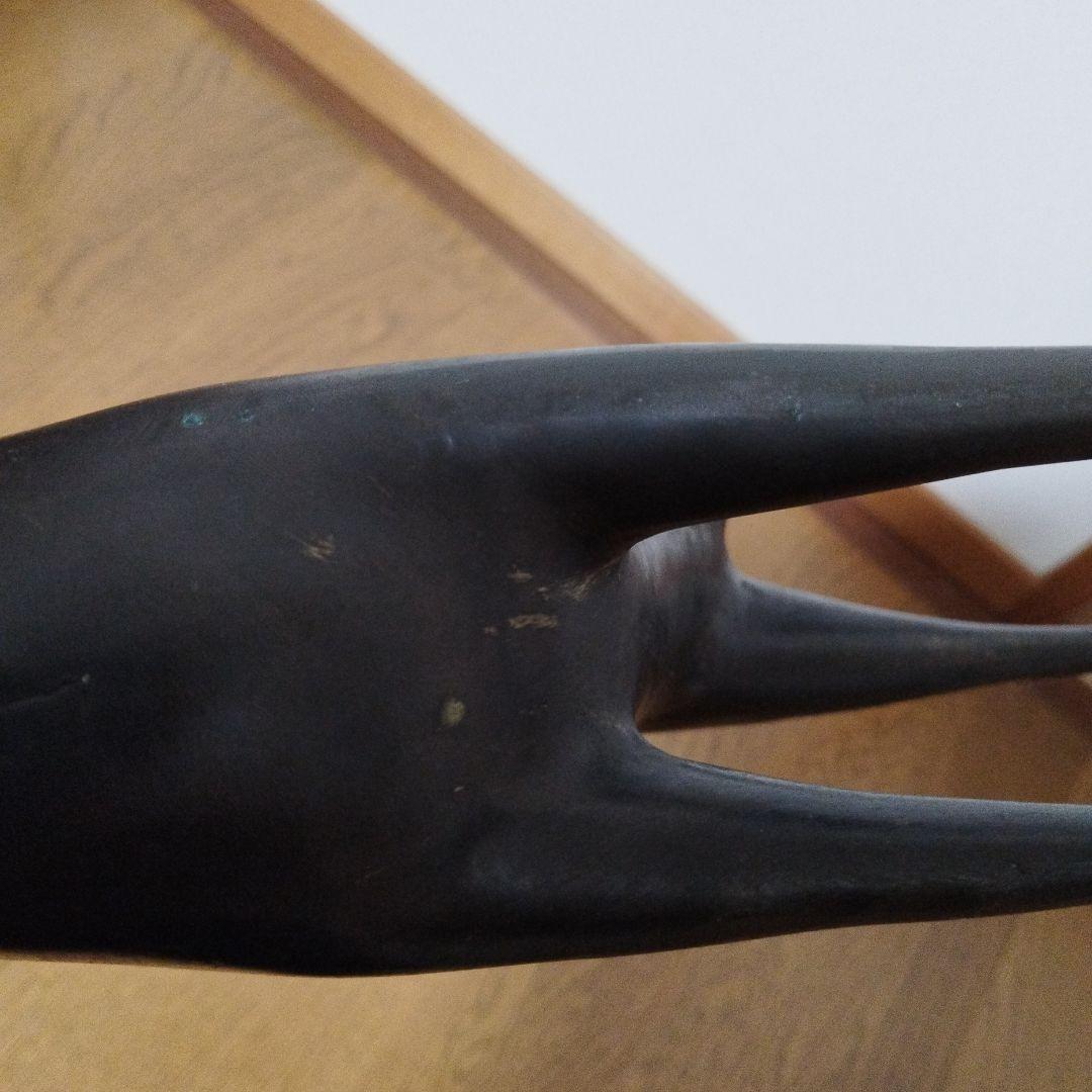 アンティーク　鹿の形状の金属製キャンドルスタンド