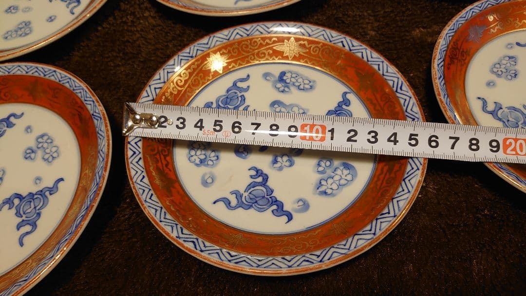 古九谷　九谷焼　赤絵　永楽　菓子皿　茶道具　６客