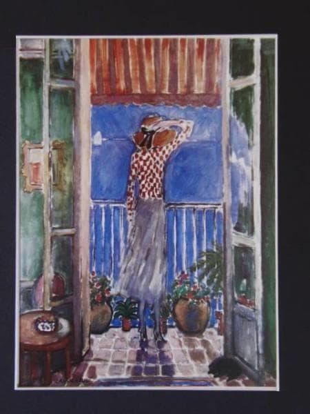 ジャン・ピエール・カシニュール、【ニースの窓の前】、希少な額装用画集より