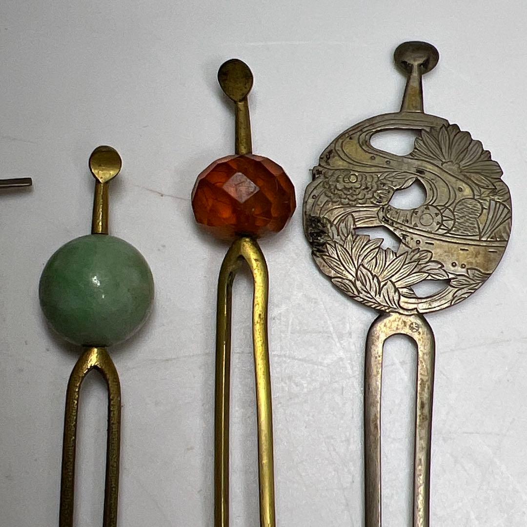 極上 本翡翠 銀細工 簪 ブローチ 106g 東キ8-0127☆2F タサチ