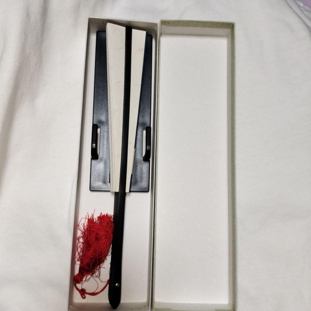 扇子 白黒デザイン ケース付き