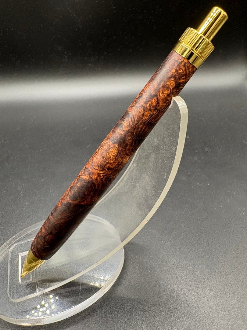 489 超極上　ホンジュラスローズウッド　瘤杢　木軸シャーペン　ボールペン