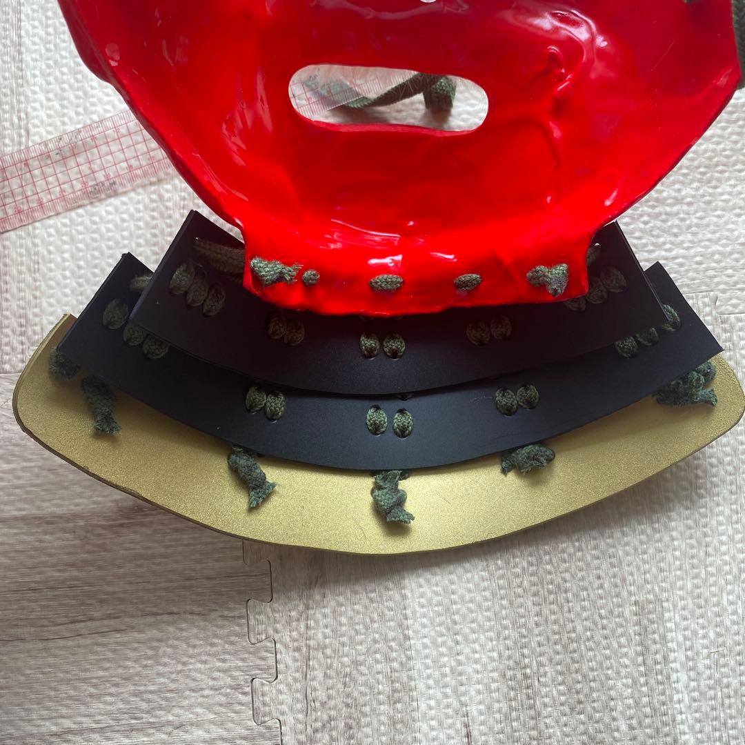 【着用可能】手作り面頬　武具　鎧兜　甲冑　等身大　半頬　ハンドメイド　コスプレ