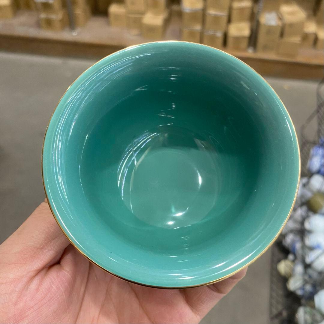 中国茶器 錦繡蓮花牡丹蓋碗 景徳镇 蓋付き茶器 飲茶食器 煎茶具 未使用品