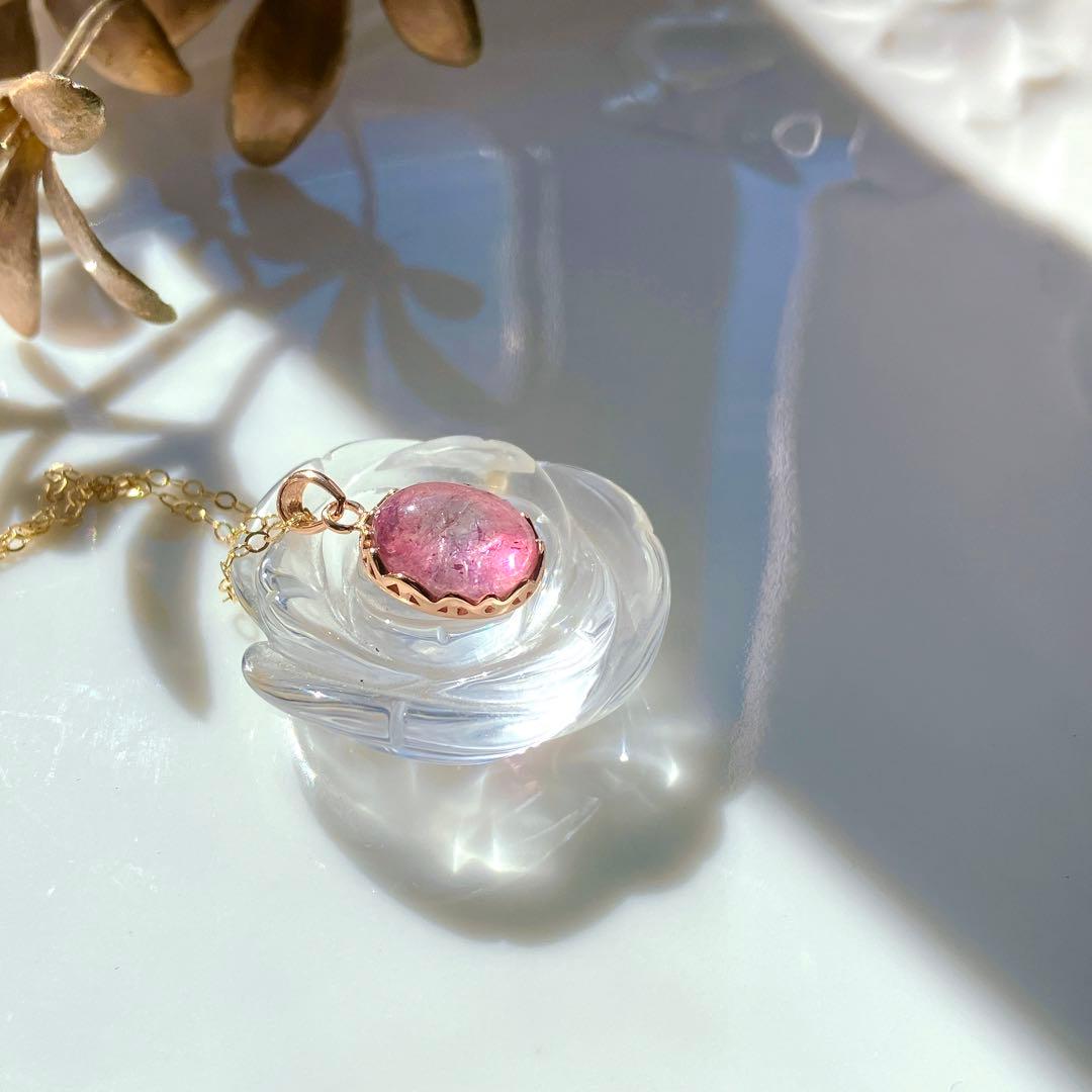 希少✧ピンク/ブルー✧大粒バイカラートルマリンネックレストップ✧ウォーターメロン