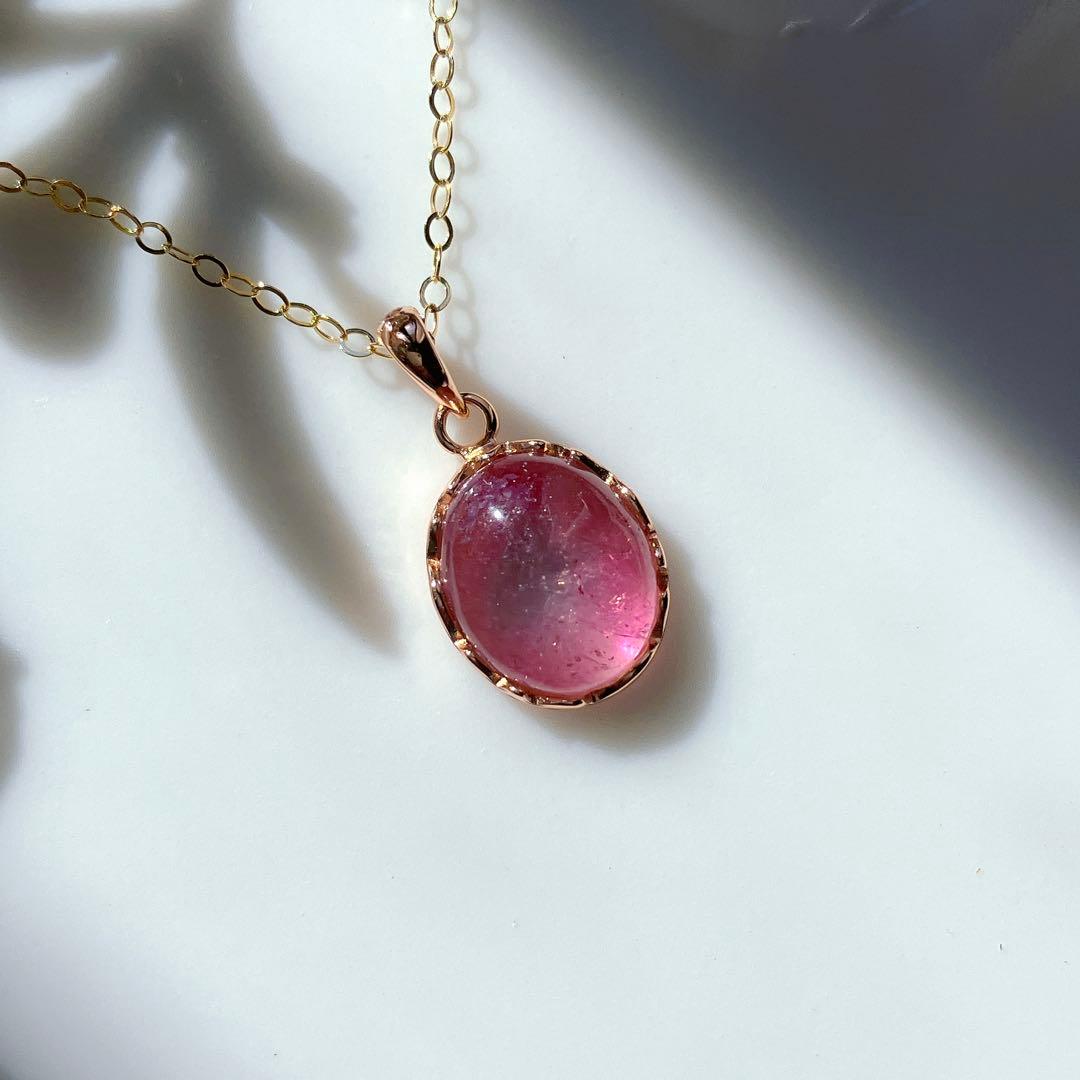 希少✧ピンク/ブルー✧大粒バイカラートルマリンネックレストップ✧ウォーターメロン