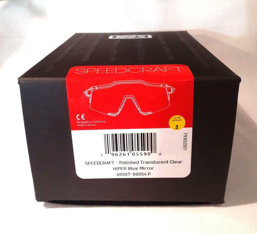 100% SPEEDCRAFT クリア ブルー ワンハンドレッド サングラス