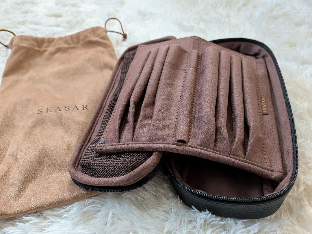 SEASAR OctFold ペンケース エンボスレザー ブラック