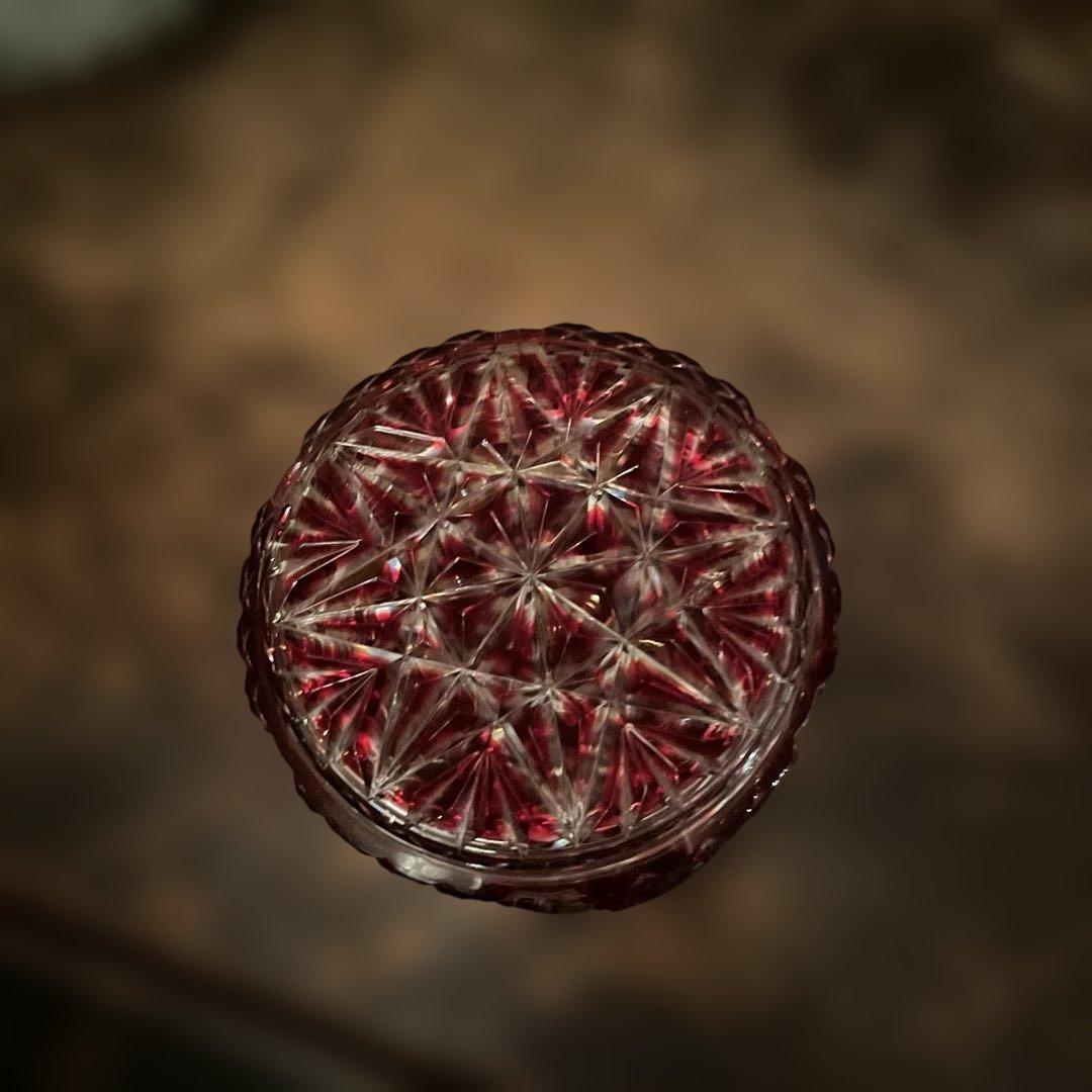 年初お値下げ　伝匠　薩摩切子　三段重　赤　（秀逸品）