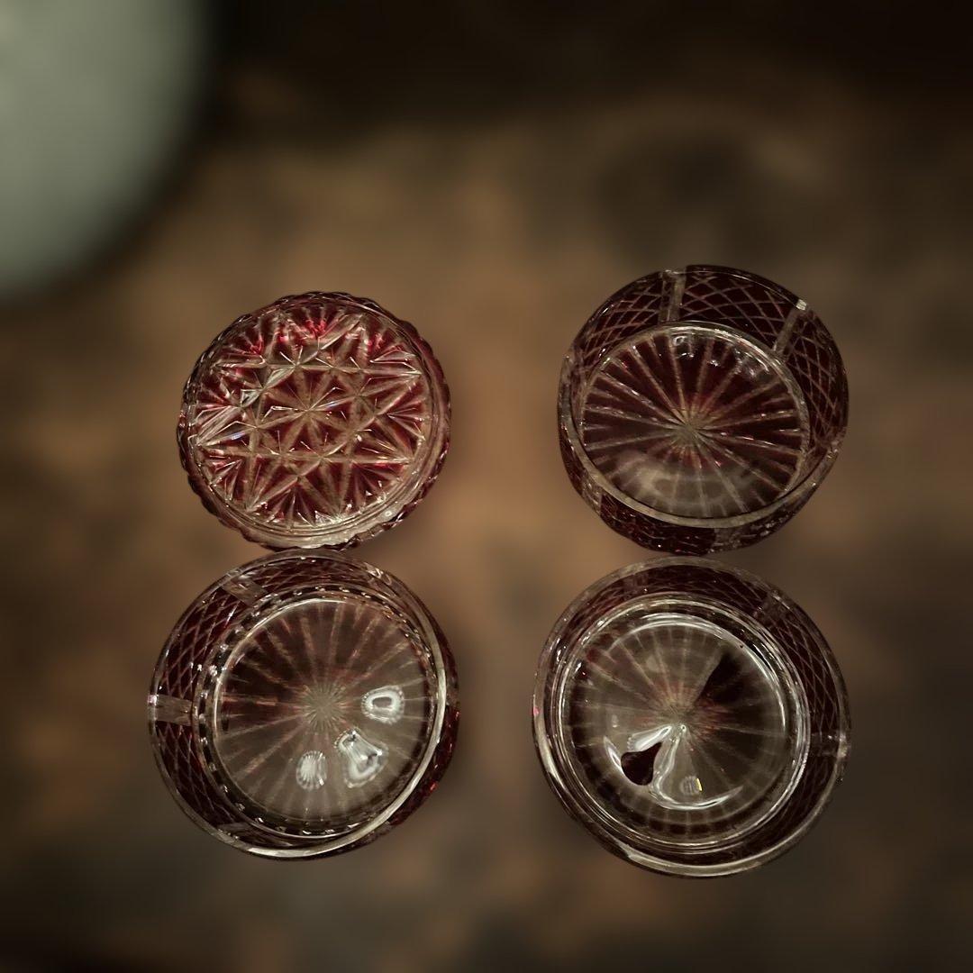 年初お値下げ　伝匠　薩摩切子　三段重　赤　（秀逸品）