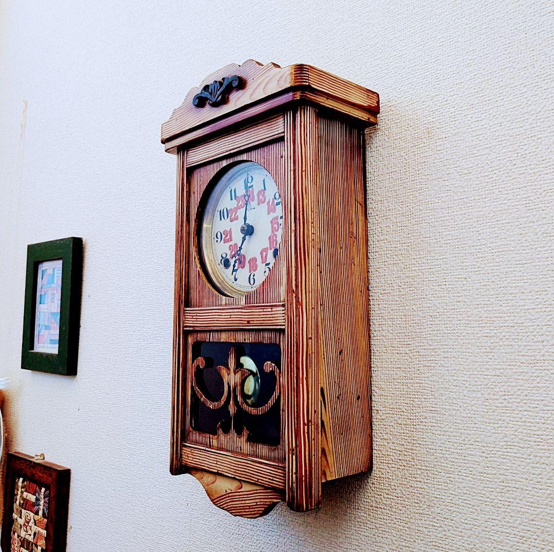 専用〈完動・美品〉鯱鉾印時計社　宮型ゼンマイ式振り子時計　ボンボン時計　古時計