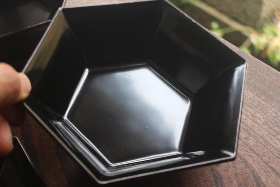 時代逸品！めずらしい六角デザインに極上溜塗の映える煮物椀2点（検輪島塗雑煮椀