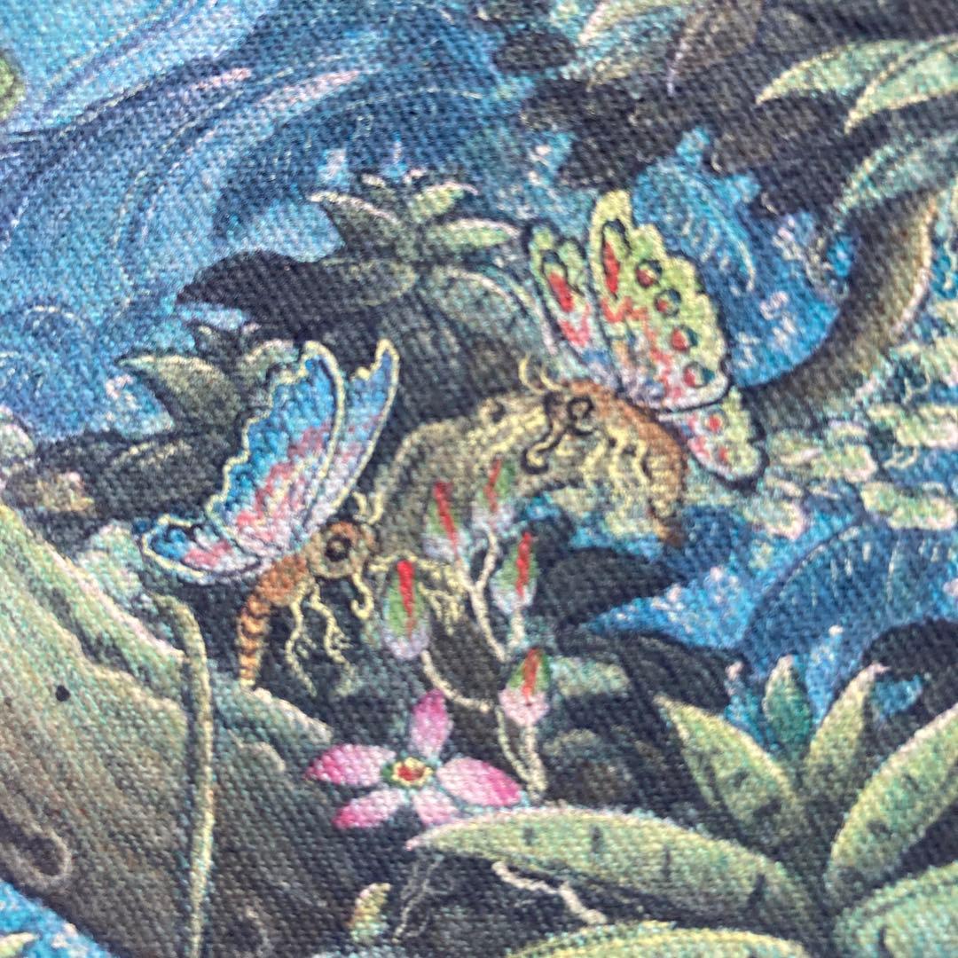 バリ絵　精緻な極細密画　超絶画法によって描かれたバリ島の民族画 約35×31cm