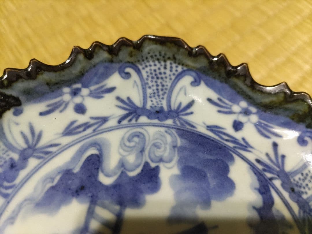 あっちゃん様　4枚価格　名工！初代　川瀬竹春　中国風　祥瑞　染付　３ツ足　皿