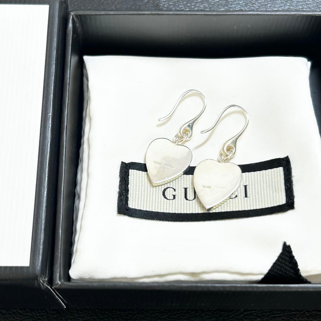 GUCCI グッチ　ハート　フック　ピアス　両耳　シルバー　ブランド