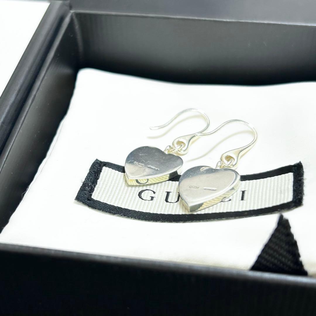 GUCCI グッチ　ハート　フック　ピアス　両耳　シルバー　ブランド