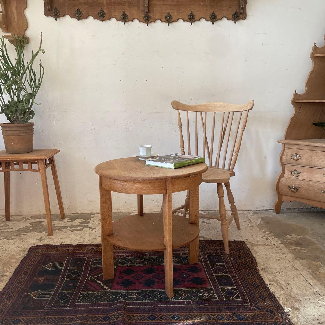 ビンテージ　ラウンドサイドテーブル ローテーブル　コーヒーテーブル　剥離