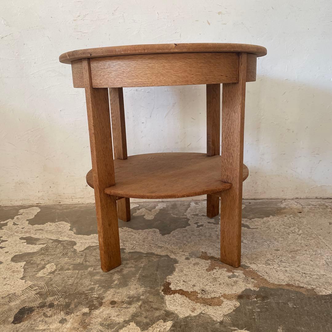 ビンテージ　ラウンドサイドテーブル ローテーブル　コーヒーテーブル　剥離