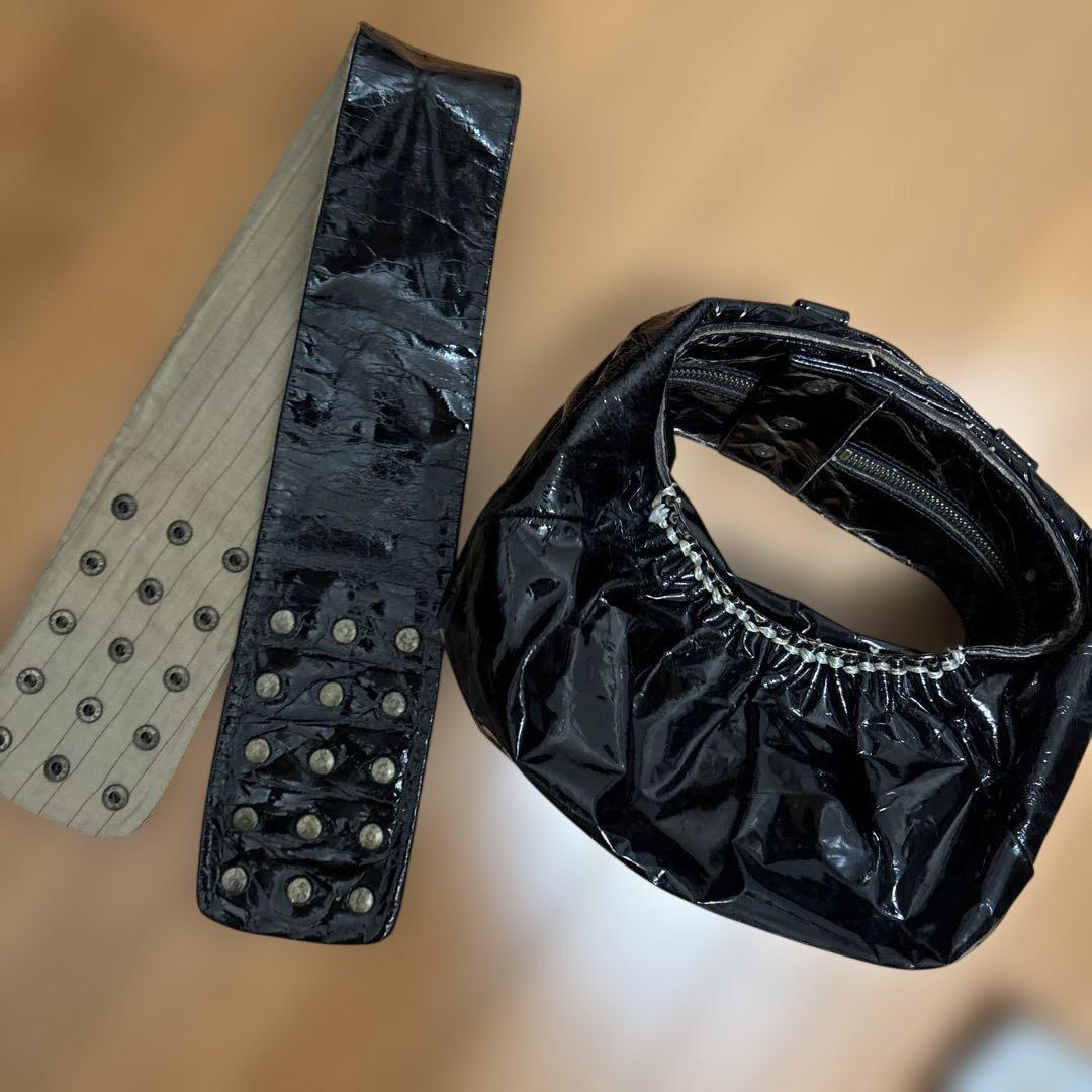 エバゴス　ebagos エナメル　スタッズバッグ　used