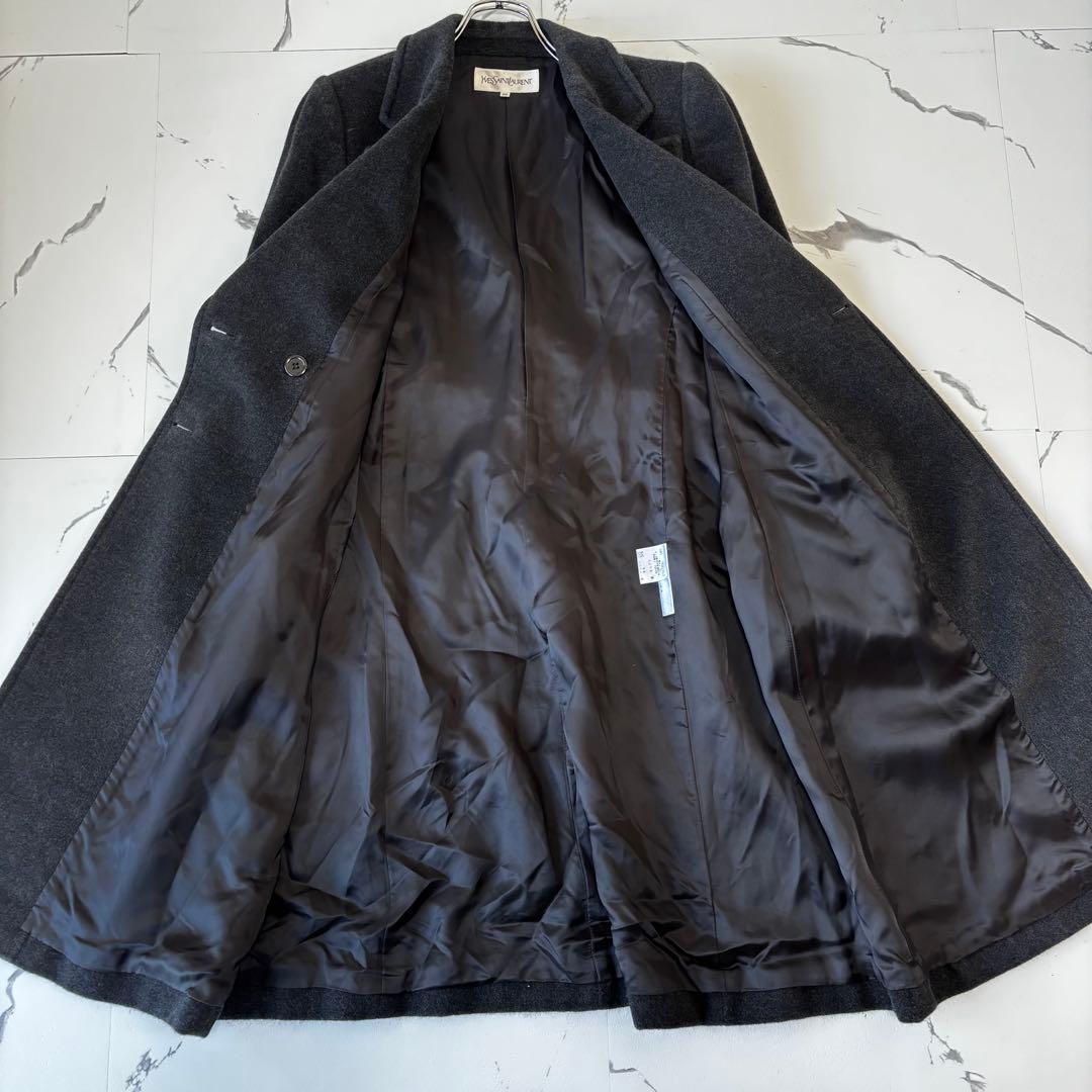 YVES SAINT LAURENT✨未使用級アンゴラ　ダブルチェスターコート