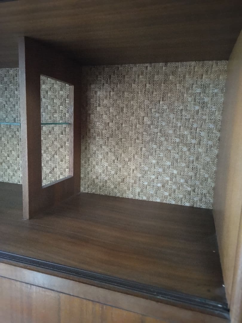 昭和レトロ アンティーク 木製ガラス扉収納キャビネット 年末迄大幅値下げ！