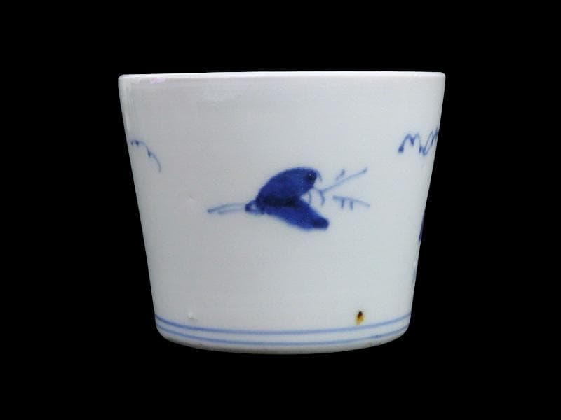 古伊万里　染付　朝顔の図　蕎麦猪口　C615AS-CXh