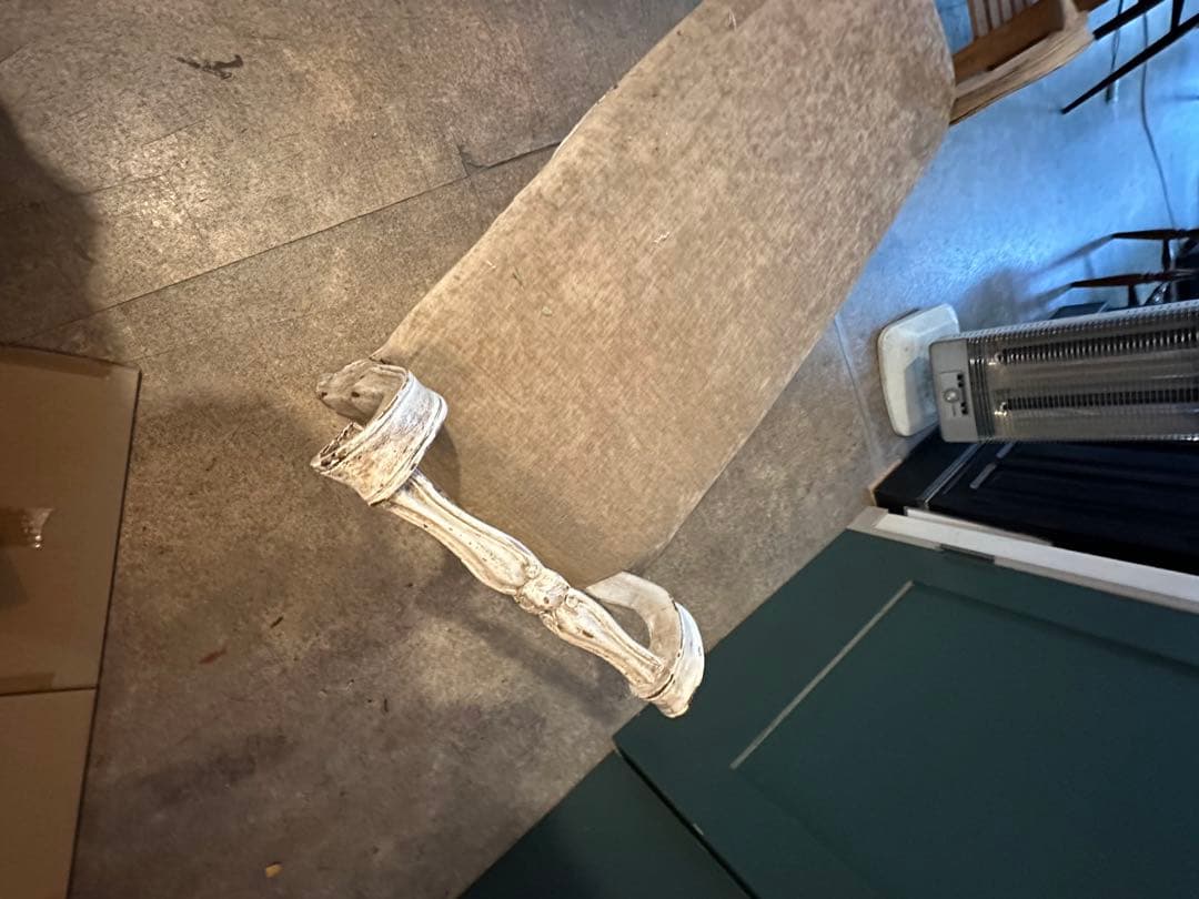 アンティークベンチ 木製 布張り