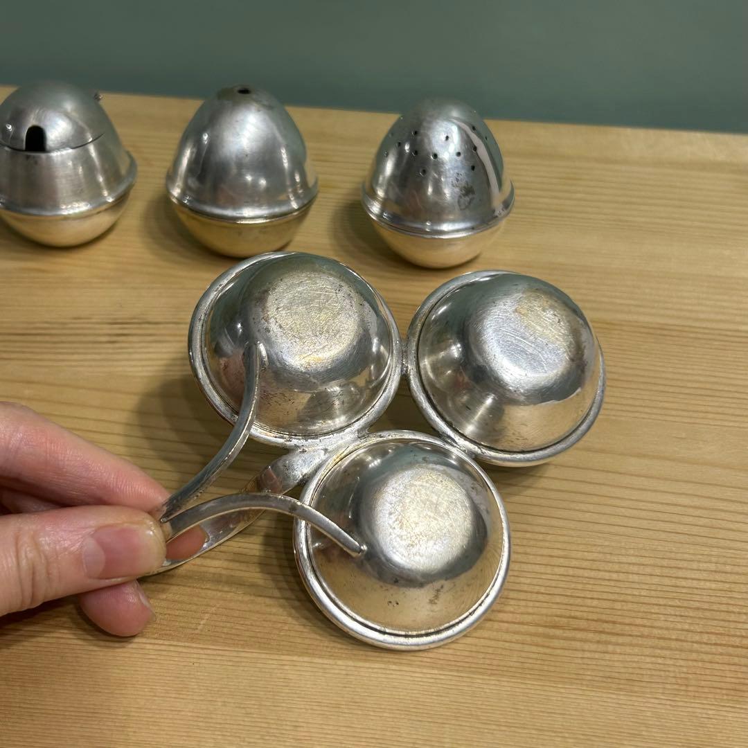 イギリス製アンティーク　調味料入れ　シルバープレート