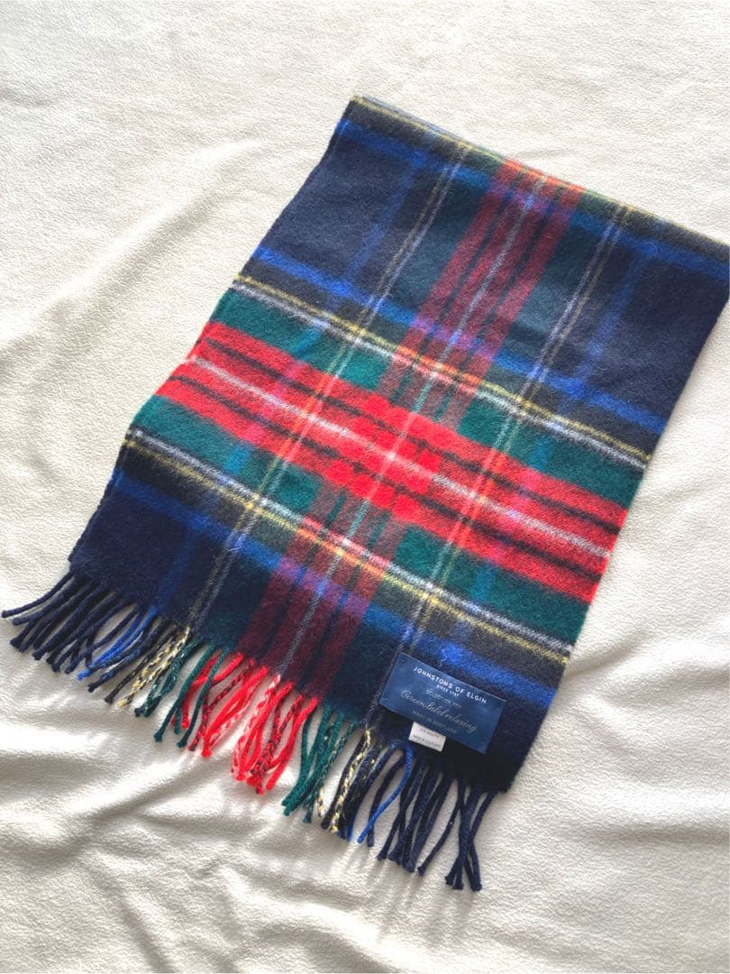 ユナイテッドアローズ別注　ジョンストンズ　タータンチェック柄　マフラー　美品